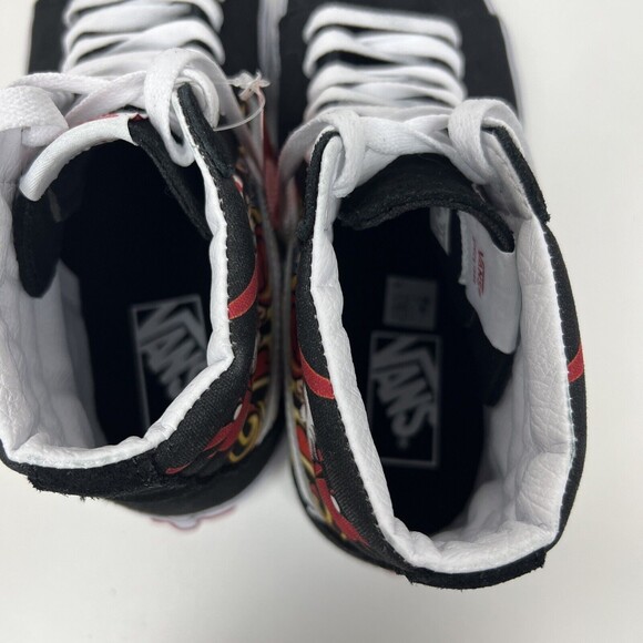 Vans Sk8-Hi Santa Flame Suede Canvas Black Red Men’s 8 Women’s 9.5 Christmas NWT - Picture 6 of 8
